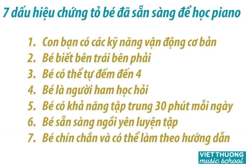 7 dấu hiệu cho thấy con bạn đã sẵn sàng học piano