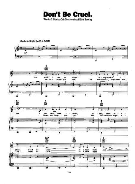Chia sẻ: Elvis Presley với các ca khúc nổi tiếng soạn cho Piano và Guitar Don't be Cruel