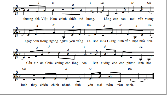 Sheet nhạc Lời con xin Chúa cho đàn Piano, Organ, Tab guitar
