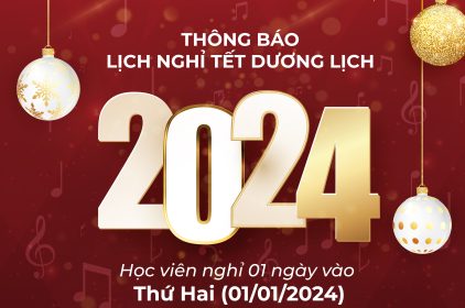 THÔNG BÁO LỊCH NGHỈ TẾT DƯƠNG LỊCH 2024 ️